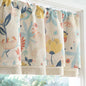 jinchan Linen Valance Curtain Farmhouse 16 Inch 1 Panel Blue on Beige