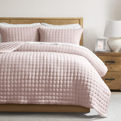 WDCOZY Cloud Soft Quilt Set, King Size, Light Beige, 3 Pieces 104x90 inches