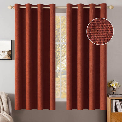 MIULEE 100% Blackout Linen Curtains for Bedroom 52x90 Inches Natural Beige