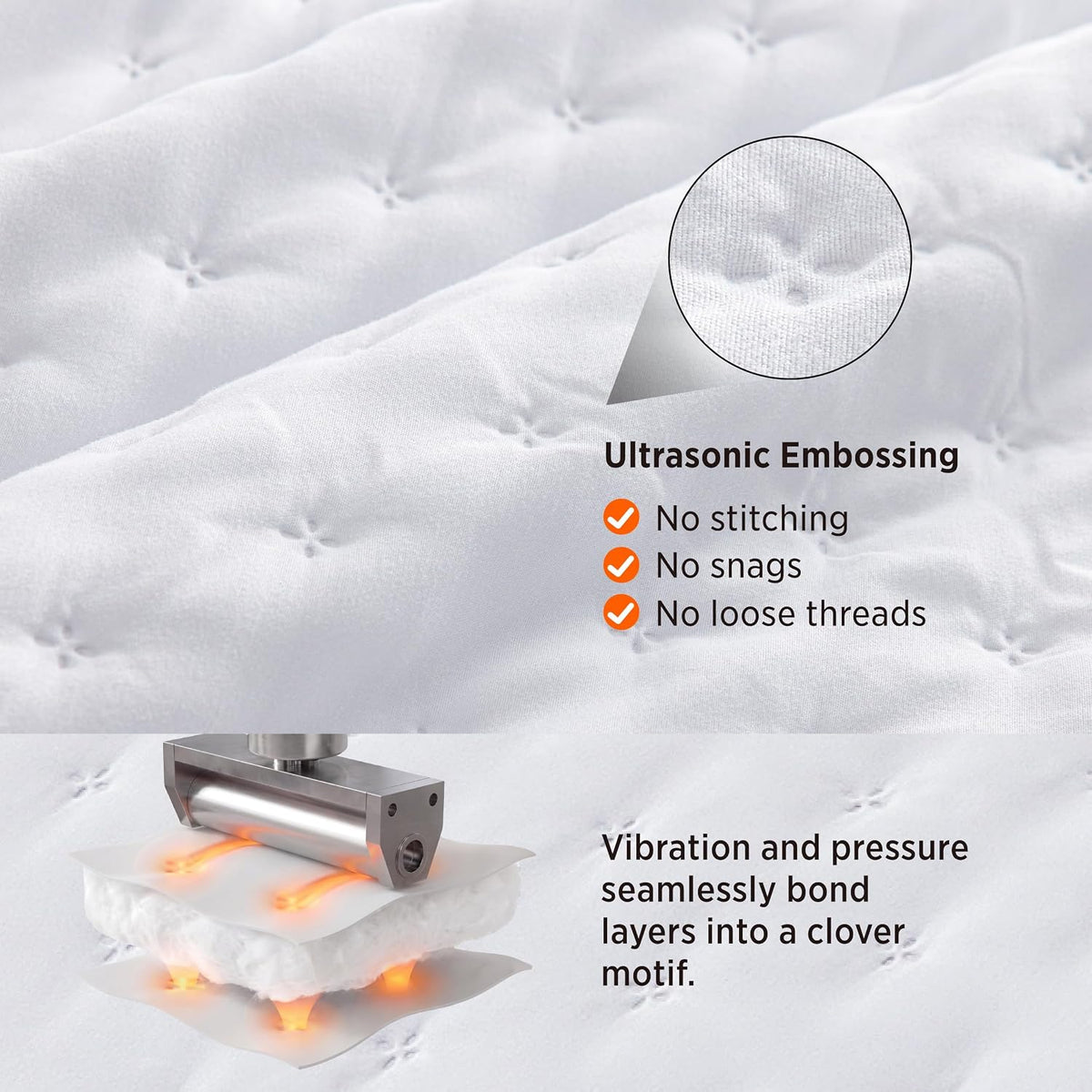 Bedsure Quilts Queen Size - Lightweight Comforter Queen Size for Summer, Bright White Bedspread Quilt with Clover Pattern, Soft Ultrasonic Coverlet, Modern All-Season Bedding, 90 x 96 Inches