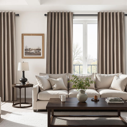 Topfinel Cream Linen Blackout Curtains 84 Inch Long for Bedroom Living Room, Ivory Pinch Pleat Back Tab Full Blackout Drapes Farmhouse Boho Curtains for Window, White Neutral Curtains 52" X 84" 7 FT