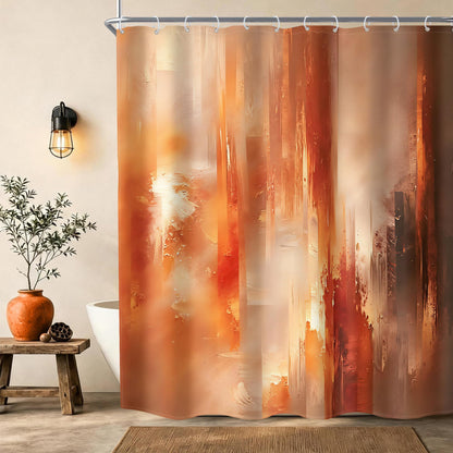 Rustic Brown Striped Shower Curtain Abstract Ombre Vintage Modern Masculine
