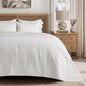 EVERGRACEHOME 100% Cotton Modern Lines Quilt Set King Size, Stone Taupe