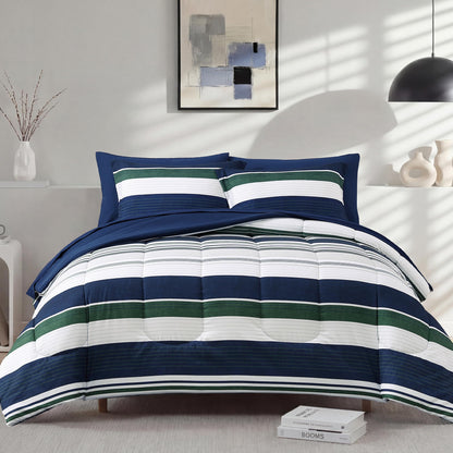 Monbix Full Size Comforter Sets - 7 Pieces Bed in a Bag Full Bedding Set