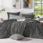 Monbix Queen Comforter Set 7 Pieces Cationic Green Bed in a Bag