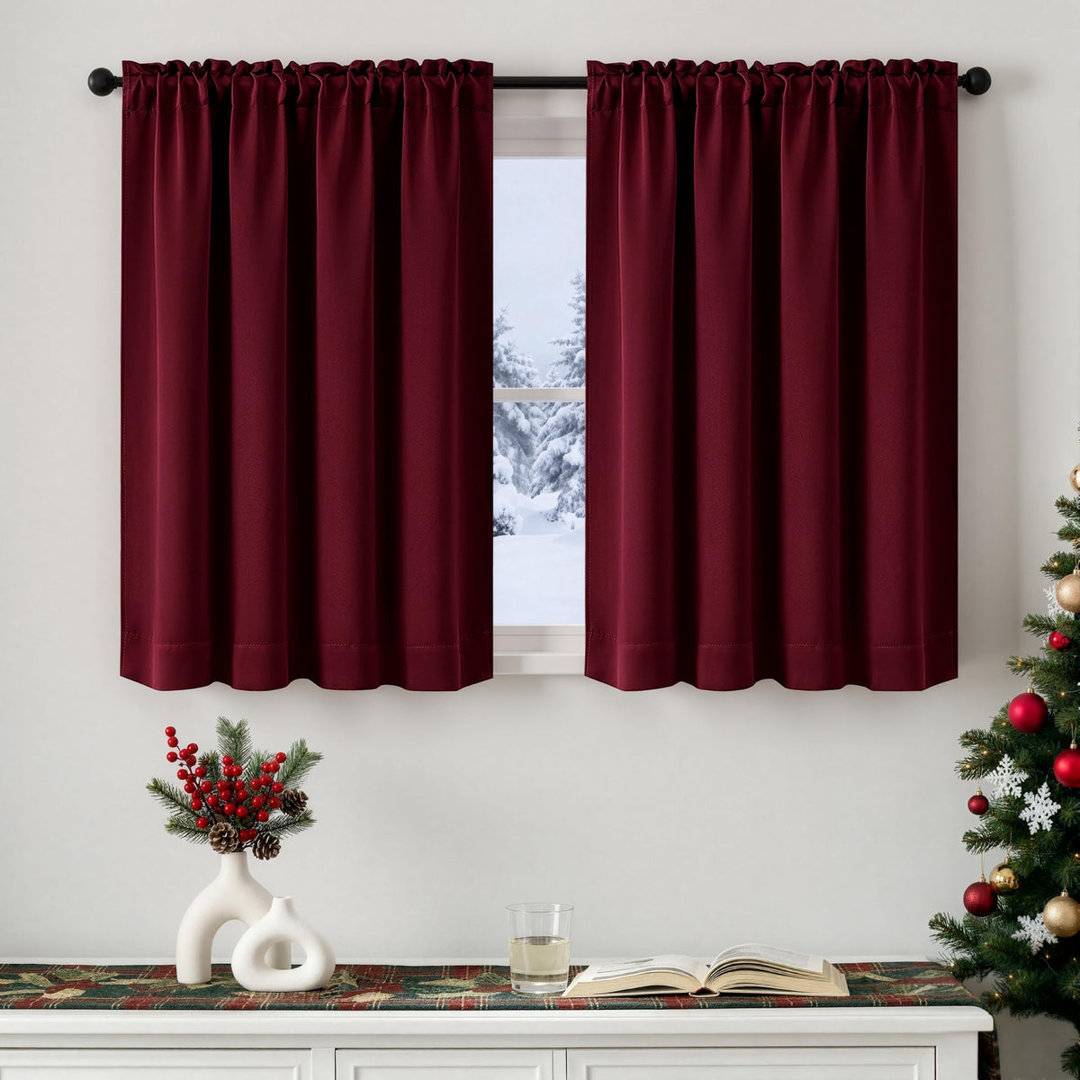 MIULEE Halloween Black Blackout Curtains for Bedroom Room 40"x63" 2 Panels