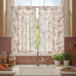 jinchan Floral Linen Kitchen Tier Curtains, 24 Inch, 2 Panels, Green