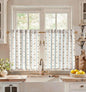 Miss Adola 36 Inch Length Kitchen Tier Curtains Pumpkin Leaf Cafe Curtains