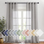 NICETOWN Semi Sheer Linen Ivory Curtains for Bedroom, W52xL84, 2 Panels