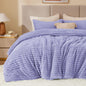 BEDELITE Fleece Full Comforter Set, Fluffy Bed Set, Cream White