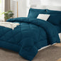 CozyLux Full Comforter Set 82"x86" Dark Grey - 7 Piece Bed in a Bag