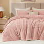 BEDELITE Fleece Full Comforter Set, Fluffy Bed Set, Cream White