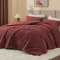BEDELITE Fluffy Queen Comforter Set, Dark Grey Fleece Bed Set 3 Pieces