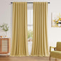 Guken Cream Linen Blackout Curtains 84 Inch Length 2 Panels Set for Living Room Bedroom Back Tab Thermal Insulated 100% Black Out Drapes Room Darkening Window Curtain Ivory Natural Beige