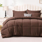 Love's cabin Full Comforter Set Black, 7 Pieces Full Bed in a Bag, All Season Bedding Sets with 1 Comforter, 1 Flat Sheet, 1 Fitted Sheet, 2 Pillowcase and 2 Pillow Sham