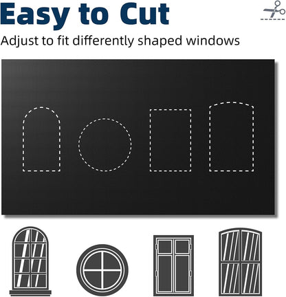 NIGHTON Portable Blackout Curtains 40"×60", Strong Hook & Loop Tape Strips
