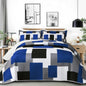 Tyrot 3 Piece Black Grey Quilt Full/Queen Size Black White Gray Bedding Set