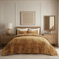 EverGrace Stripe Channel Luxury Velvet Quilt Set King Size, Beige Taupe