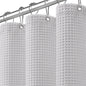 White Waffle Weave Shower Curtain 258GSM Heavyweight Cotton Fabric 72Wx72L
