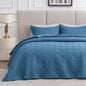 Love's cabin Quilts for Queen Bed Blue Bedspreads - Soft Bed Summer Lightweight Bedspread Comforter - Modern Style Coin Pattern Coverlet for All Season - 3 Pieces (1 Quilt, 2 Pillow Shams)