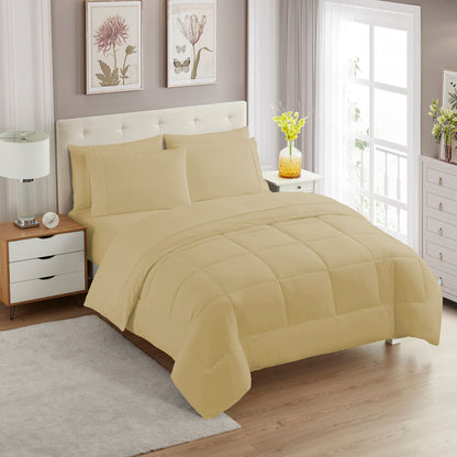 Full Size Comforter Set with Sheets - 7-Piece Bedding Collection - 1 Comforter, 1 Fitted Sheet, 1 Flat, 4 Pillowcases - Deep Pocket - Soft & Breathable Premium Quality - Ideal for All Seasons, Gray