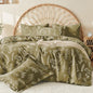 MUXHOMO Duvet Cover King Size, 3-Piece Floral Grey-Blue Bedding Set