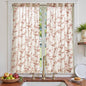 jinchan Floral Linen Kitchen Tier Curtains, 24 Inch, 2 Panels, Green