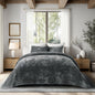 EverGrace Stripe Channel Luxury Velvet Quilt Set King Size, Beige Taupe