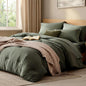 Queen Comforter Set-7 Pieces Soft Prewashed Bed in a Bag Queen Bedding Sets