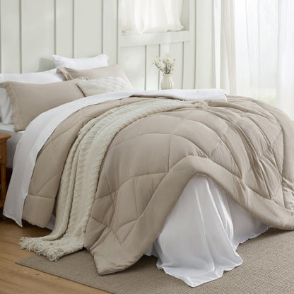 Bedsure Bed in a Bag Full Reversible Bed Set 7 Pieces Grey/Light Grey