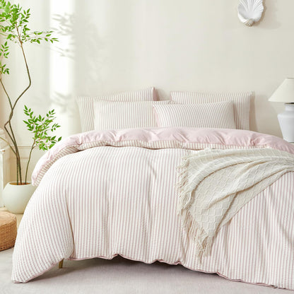 Comforter Queen Set Grid Black 100% Soft Washed Microfiber Jacquard 3 Pieces Grid Bedding Sets Grey White Comforter Queen for All Seasons and 2 Pillowcases Comfort Breathable