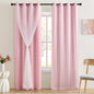 XiDi Blackout Curtains for Girls Bedroom Decor Pink Kids Rainbow Curtains