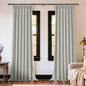 Joydeco Linen Curtains 96 inch Length 2 Panel Set, Light Filtering Curtain for Living Room Bedroom, 52 inch Wide Drapes with Rod Pocket Back Tab (96" Lx52 W, Ivory on Linen)