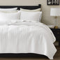 palassio Beige 100% Cotton Quilt Queen Size Bedding Sets with 2 Pillow Shams, Textured Lightweight Soft Bedspread Shabby Chic Coverlet, Neutral Quilted Comforter Bed Cover for All Season, 3 Pieces