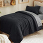 Bedsure Blue Bedding Set Queen Bed in a Bag Contrasting Bed 7 Pieces