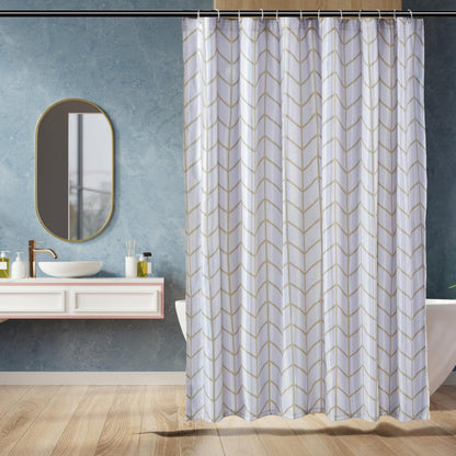 Amazon Basics 8-Gauge PEVA Shower Curtain or Liner with Mesh Storage Pockets - 72" x 72", Clear