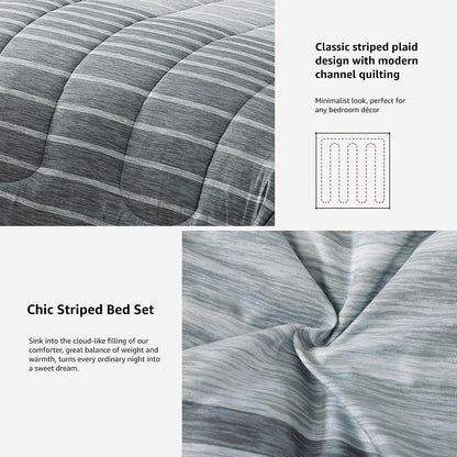 Monbix Full Size Comforter Sets - 7 Pieces Bed in a Bag Full Bedding Set
