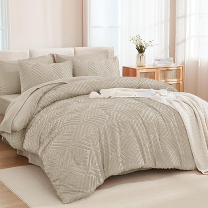Andency King Size Comforter Set, Dark Emerald Green, 7 Pieces
