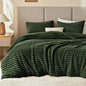 EXQ Home Fluffy Comforter Set Queen Size,3 Pieces Bed Set,Black
