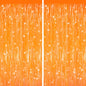 GCB 2Pack Black Metallic Tinsel Foil Fringe Curtain, Black Curtain Backdrop