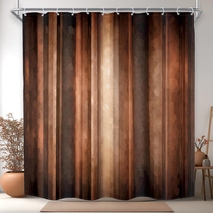 Rustic Brown Striped Shower Curtain Abstract Ombre Vintage Modern Masculine
