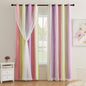 XiDi Blackout Curtains for Girls Bedroom Decor Pink Kids Rainbow Curtains