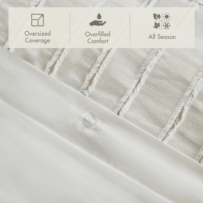 Madison Park Farmhouse King Cotton Comforter Set with Removable Cover, 9pc