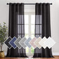 NICETOWN Semi Sheer Linen Ivory Curtains for Bedroom, W52xL84, 2 Panels