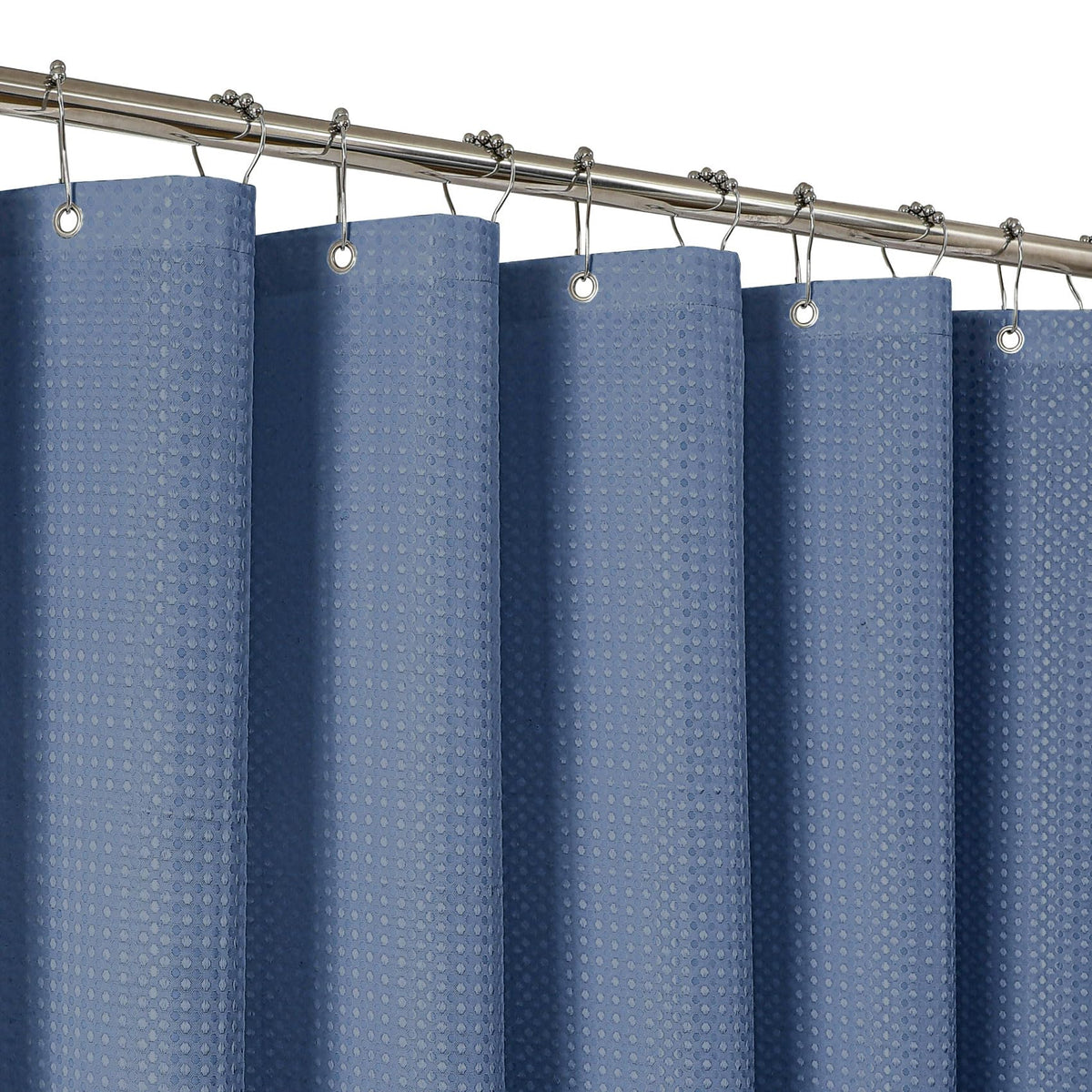 2-in-1 Waterproof Fabric Shower Curtain - No Separate Liner Needed, Hotel-Style Waffle Weave, Effortless Cleaning & Washable Bathroom Shower Curtain Set,72Wx72H,White