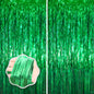 Voircoloria Laser Pink Foil Fringe Backdrop Curtains,3.3x6.6ft, 2 Pack