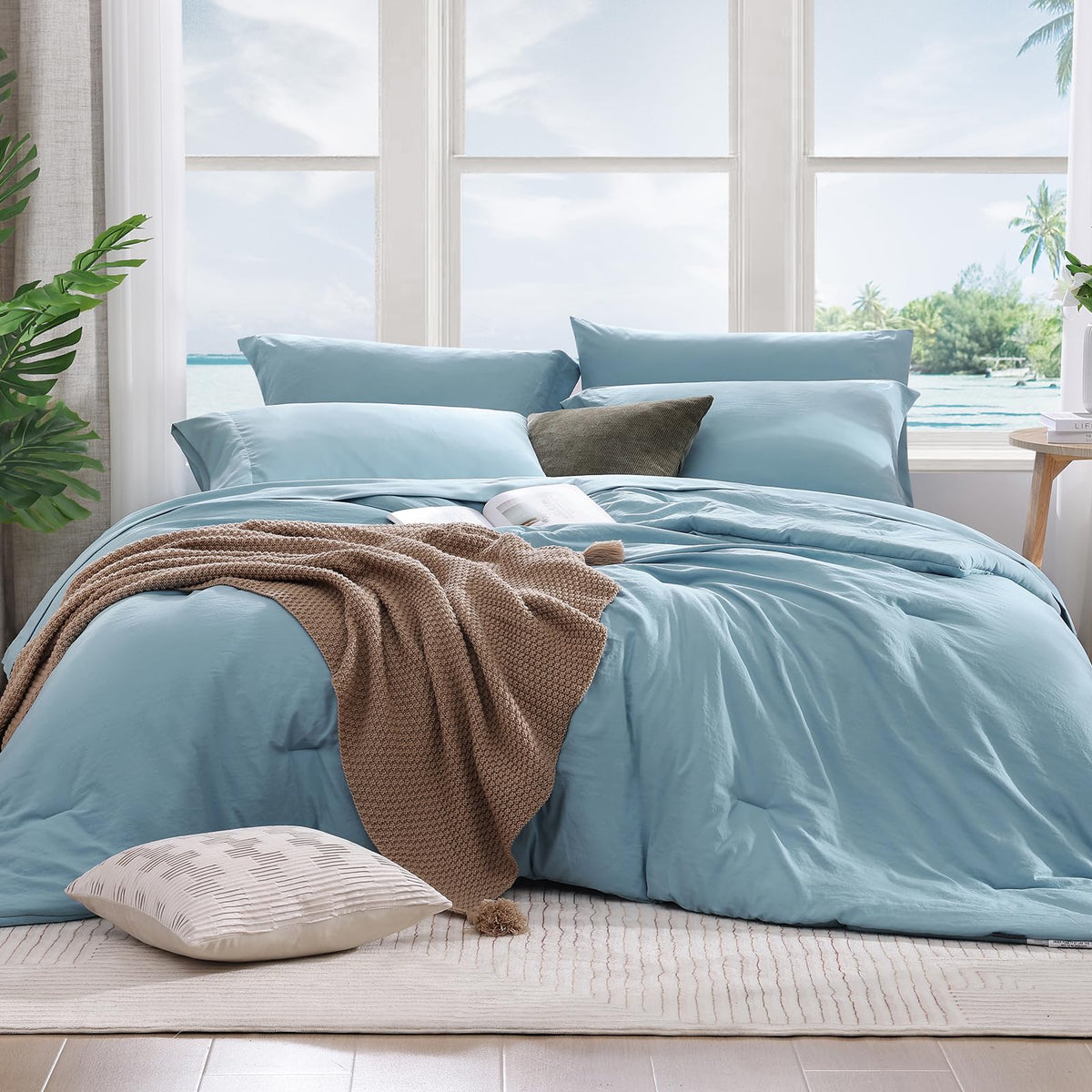 Full Size Comforter Sets-7 Pieces Ultra Soft Bed in a Bag Full Bedding Sets