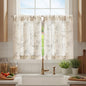 jinchan Floral Linen Kitchen Tier Curtains, 24 Inch, 2 Panels, Green
