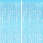 GCB 2Pack Black Metallic Tinsel Foil Fringe Curtain, Black Curtain Backdrop