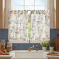 jinchan Floral Linen Kitchen Tier Curtains, 24 Inch, 2 Panels, Green